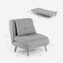 Miriam Folding Fabric Chair Bed with Wooden Legs 
