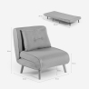 Miriam Folding Fabric Chair Bed with Wooden Legs 
