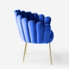 Modern Velvet Shell Lounge Chair with Gold Legs Calicis Price