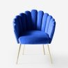 Modern Velvet Shell Lounge Chair with Gold Legs Calicis Choice Of
