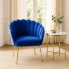 Modern Velvet Shell Lounge Chair with Gold Legs Calicis Sale