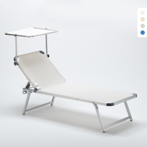 Nettuno Aluminum Beach Sun Lounger with Canopy Promotion