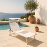 Nettuno Aluminum Beach Sun Lounger with Canopy Offers