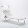 Nettuno Aluminum Beach Sun Lounger with Canopy 