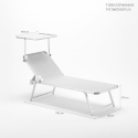 Nettuno Aluminum Beach Sun Lounger with Canopy 
