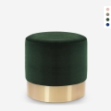 Rossetto Velvet Upholstered Round Ottoman Footstool Design Promotion