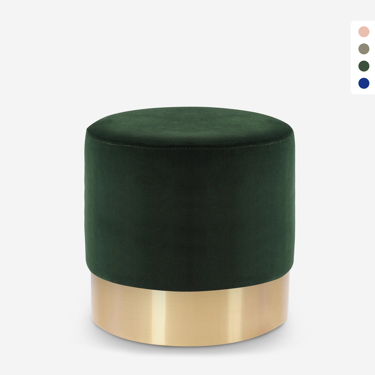 Rossetto Velvet Upholstered Round Ottoman Footstool Design Promotion