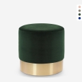 Rossetto Velvet Upholstered Round Ottoman Footstool Design Promotion