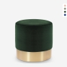 Rossetto Velvet Upholstered Round Ottoman Footstool Design Promotion