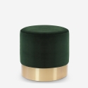 Rossetto Velvet Upholstered Round Ottoman Footstool Design Catalog