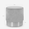 Rossetto Velvet Upholstered Round Ottoman Footstool Design 