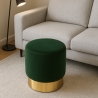 Rossetto Velvet Upholstered Round Ottoman Footstool Design Sale