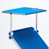 2 Aluminum Beach Sun Loungers with Canopy Nettuno 