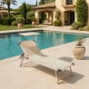 Set of 4 Aluminum Beach Sun Loungers with Adjustable Canopy Nettuno Sale