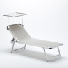 Set of 20 Nettuno Aluminum Sun Loungers with Canopy 