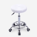 Nabu Swivel Stool with Wheels and Faux Leather Seat for Office or Salon Price