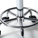 Nabu Swivel Stool with Wheels and Faux Leather Seat for Office or Salon 