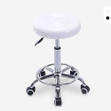 Nabu Swivel Stool with Wheels and Faux Leather Seat for Office or Salon Promotion
