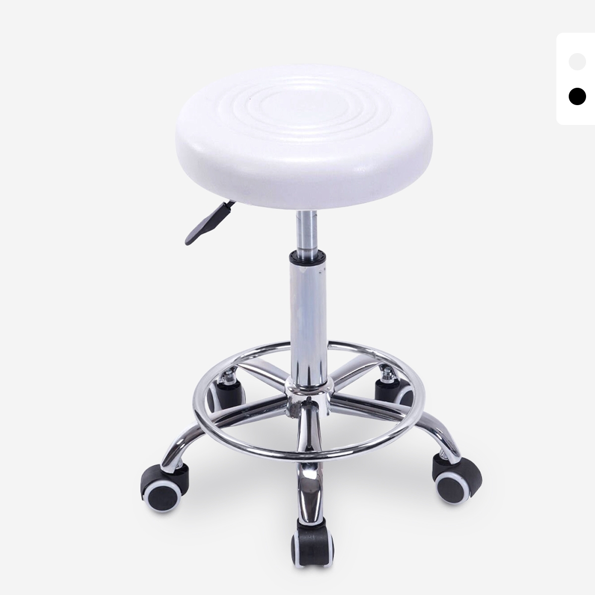 Nabu Swivel Stool with Wheels and Faux Leather Seat for Office or Salon