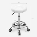 Nabu Swivel Stool with Wheels and Faux Leather Seat for Office or Salon 