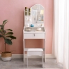 Flora Makeup Vanity Set with Mirror and Stool for Bedroom Characteristics