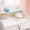 Flora Makeup Vanity Set with Mirror and Stool for Bedroom 