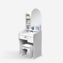 Flora Makeup Vanity Set with Mirror and Stool for Bedroom Sale