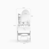 Flora Makeup Vanity Set with Mirror and Stool for Bedroom 