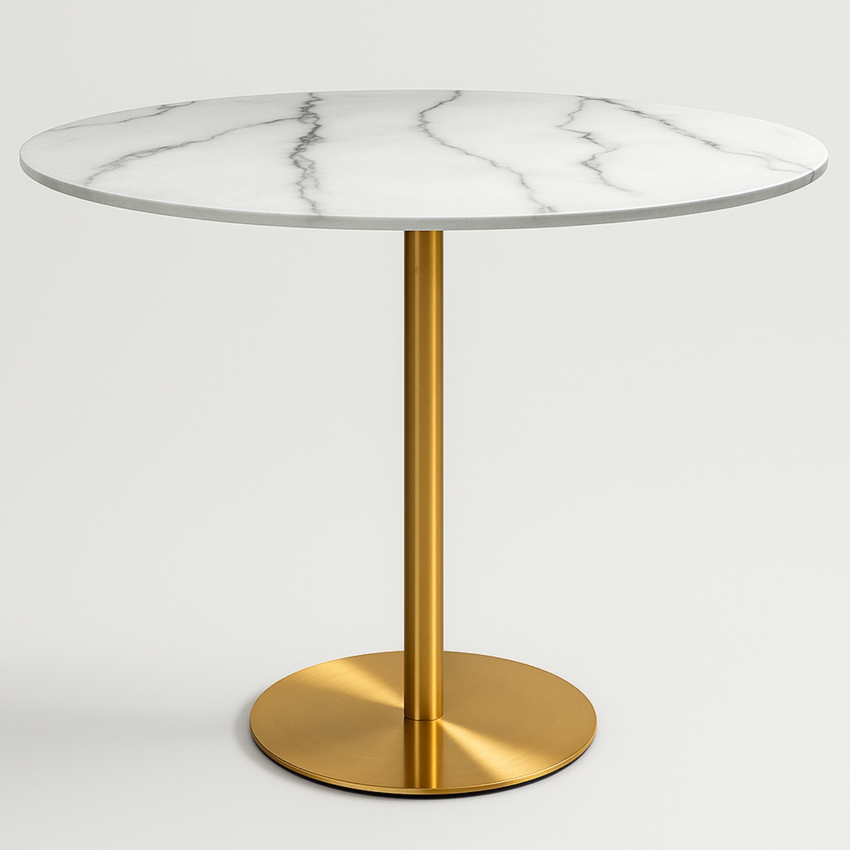 Monika+ Round Dining Table Goblet Style 120cm Gold Marble Effect Promotion