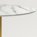 Monika+ Round Dining Table Goblet Style 120cm Gold Marble Effect Bulk Discounts