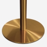 Monika+ Round Dining Table Goblet Style 120cm Gold Marble Effect Measures