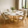 Monika+ Round Dining Table Goblet Style 120cm Gold Marble Effect Sale