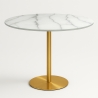 Monika Classic Style Round Goblet Table 80cm with Gold Marble Effect Promotion
