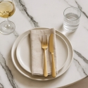 Monika Classic Style Round Goblet Table 80cm with Gold Marble Effect Measures