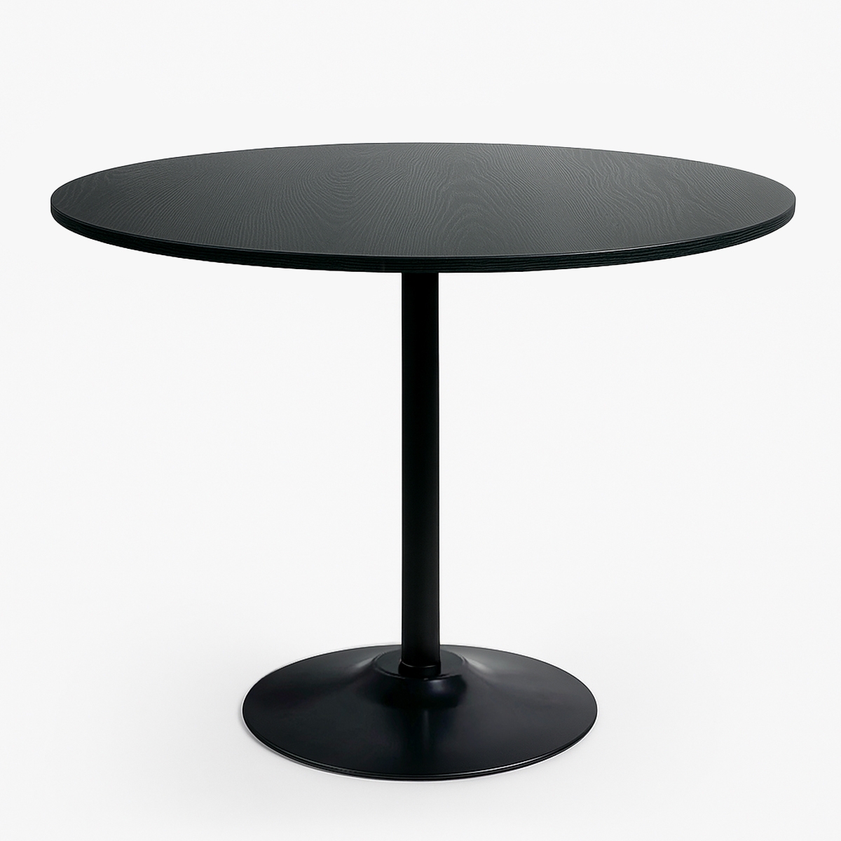 Modern Black Goblet Round Dining Table 120cm Blackwood+ Promotion