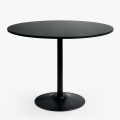 Modern Black Goblet Round Dining Table 120cm Blackwood+ Promotion