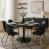 Modern Black Goblet Round Dining Table 120cm Blackwood+ Offers