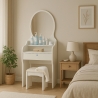 Katrina Bedroom Vanity Makeup Table with Mirror and Stool Promotion