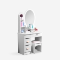 Babette Makeup Vanity Set with Round Mirror and Stool for Bedroom Catalog