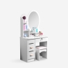 Babette Makeup Vanity Set with Round Mirror and Stool for Bedroom Catalog
