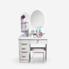 Babette Makeup Vanity Set with Round Mirror and Stool for Bedroom Choice Of