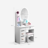 Babette Makeup Vanity Set with Round Mirror and Stool for Bedroom Cheap