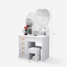 Clara Heart Mirror Vanity Table with Stool for Bedroom Buy