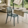 Transparent Stackable Polycarbonate Kitchen and Bar Chairs - Cristal Light Grand Soleil Design Catalog