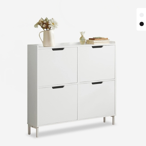 Entryway Shoe Cabinet with 4 Flip Compartments for 8 Pairs of Shoes Botes Promotion
