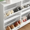 Entryway Shoe Cabinet with 4 Flip Compartments for 8 Pairs of Shoes Botes Buy