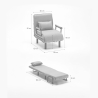 Deborah Convertible Folding Bed Chair in Fabric 