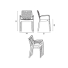 Grand Soleil Gruvyer Arm Polypropylene Garden Bar Chairs with Armrests 