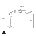 Fan Octagonal Side Arm Garden Parasol for Patio with Base Choice Of