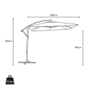 Shadow 2.5M Square Side Arm Parasol For Patio & Garden Model